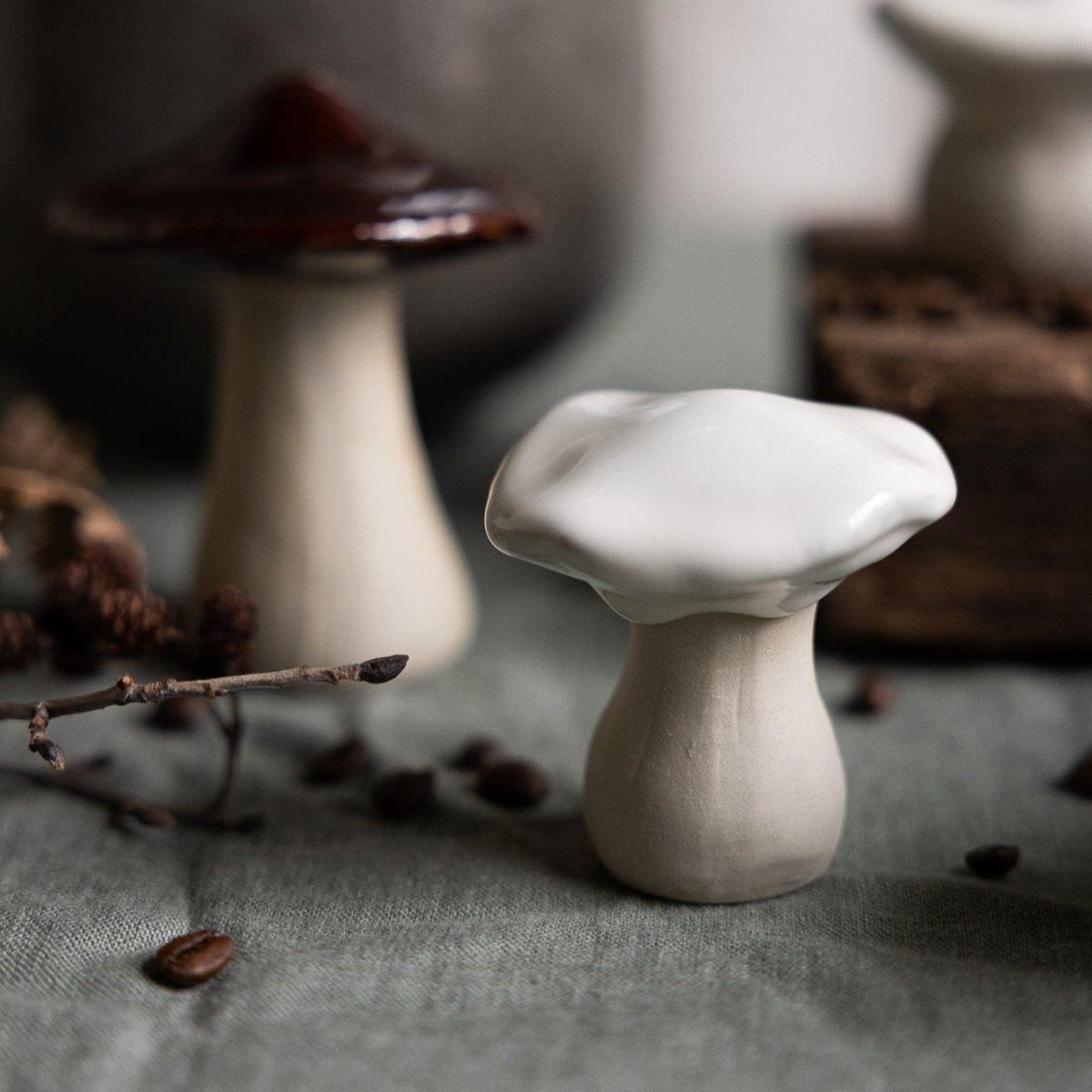 Dekoobjekt, Pilz Skogsryd, weiß