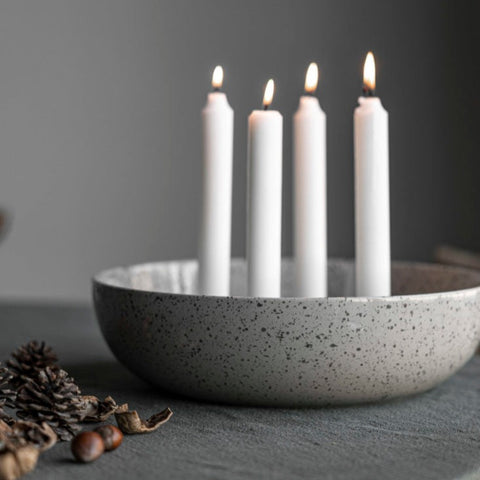 Kerzenschale, Keramik, Granholmen XXL, natur glänzend