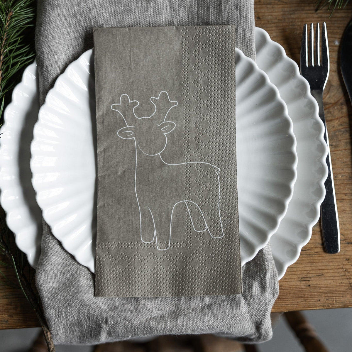 Papier Servietten, Sten, beige