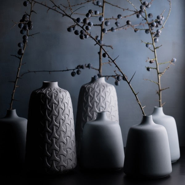 Porzellan Vase Irma, blau grau