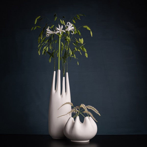 Porzellan Vase Rhizom 4er alto, weiß