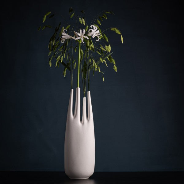 Porzellan Vase Rhizom 4er alto, weiß