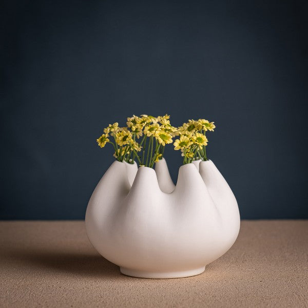 Porzellan Vase Rhizom 7er piccolo, weiß