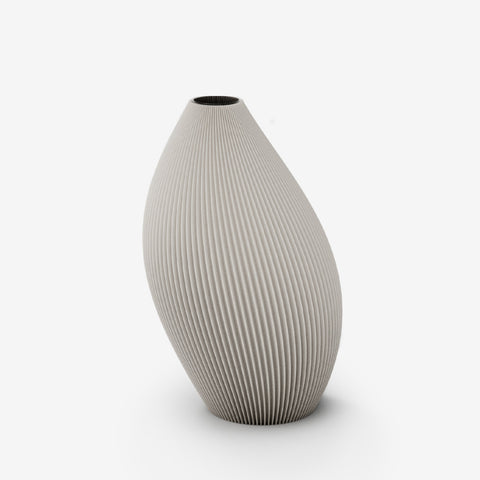 Vase Bent 1, moonlight grey