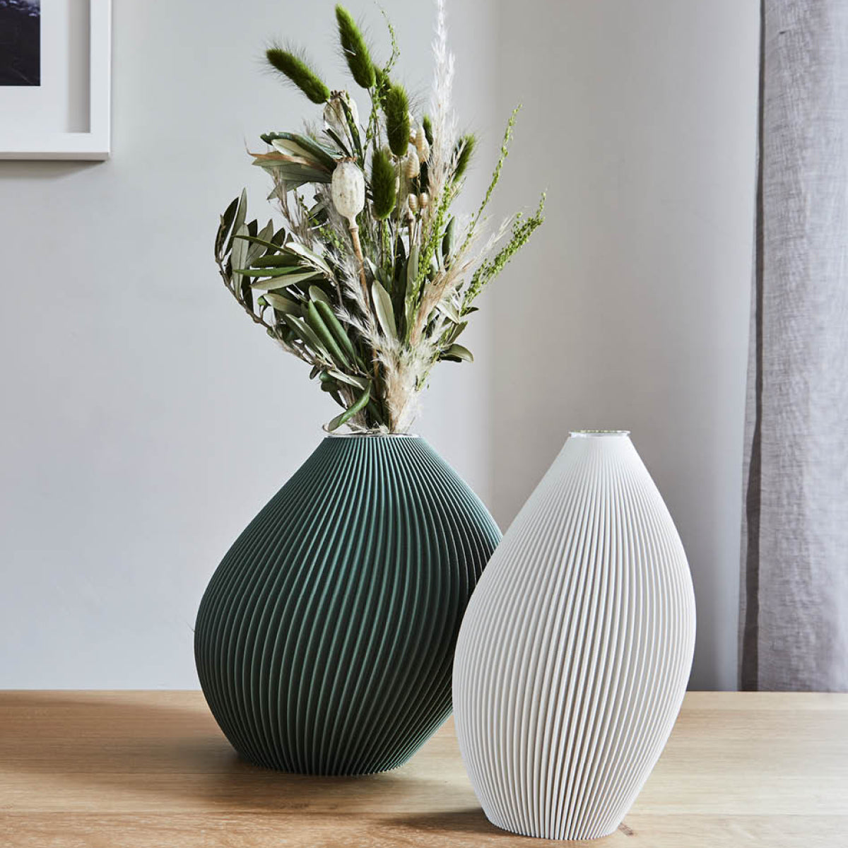 Vase Bent 1, moonlight grey