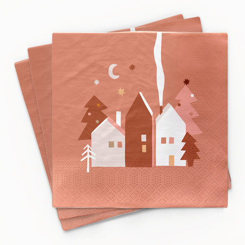 Bambus Servietten, Winter Houses