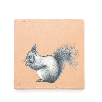 Natursteinfliese Eichhörnchen Motiv