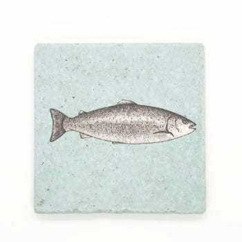 Natursteinfliese Fisch blau