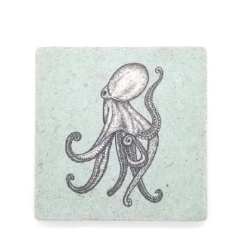Natursteinfliese Oktopus blau
