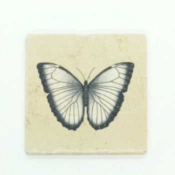 Natursteinfliese, illustriert, Schmetterling