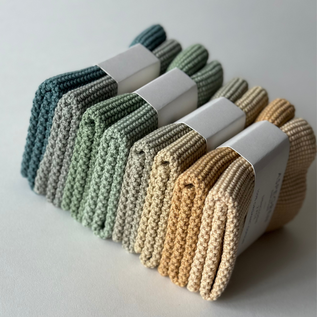Spüllappen 2er Set, gestrickt, vers. Farben