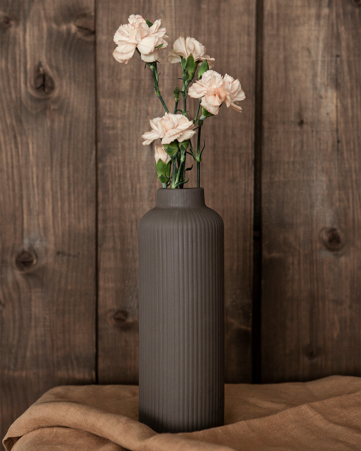 Vase, Keramik, Adala, braun, groß