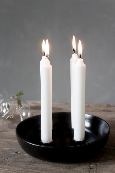 Kerzenschale, Keramik, Granholmen, schwarz glänzend