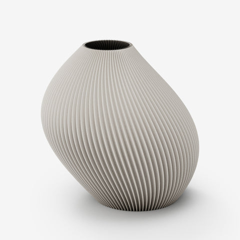 Vase Bent 2, moonlight grey