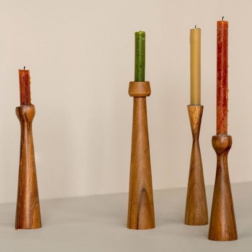 Kerzenständer, Akazienholz natur, vers. Größen