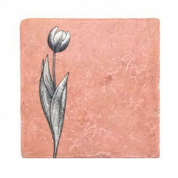 Natursteinfliese, illustriert, Tulpe